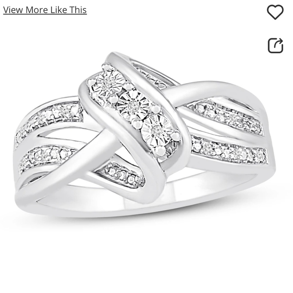 Kay Swirl Ring with Diamonds Sterling Silver